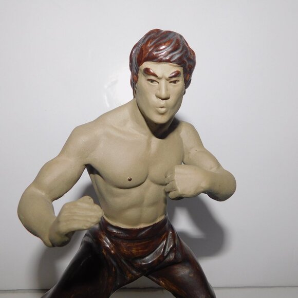 Vintage  Bruce Lee 9" Ceramic Figure Figurine Sculpture Statue Kung Fu - Picture 2 of 9